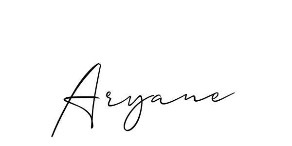 Design your own signature with our free online signature maker. With this signature software, you can create a handwritten (Allison_Script) signature for name Aryane. Aryane signature style 2 images and pictures png