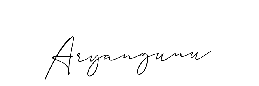 You should practise on your own different ways (Allison_Script) to write your name (Aryangunu) in signature. don't let someone else do it for you. Aryangunu signature style 2 images and pictures png