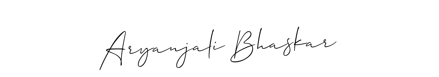 Make a short Aryanjali Bhaskar signature style. Manage your documents anywhere anytime using Allison_Script. Create and add eSignatures, submit forms, share and send files easily. Aryanjali Bhaskar signature style 2 images and pictures png