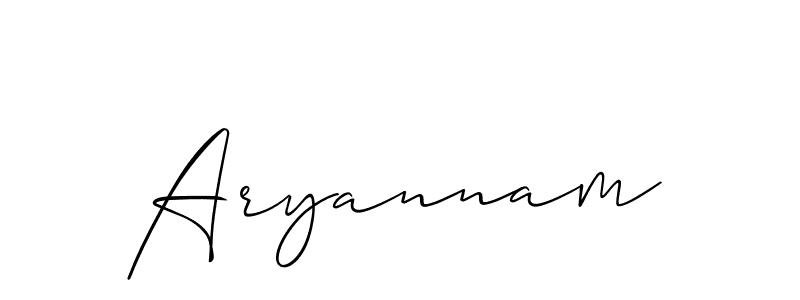How to make Aryannam signature? Allison_Script is a professional autograph style. Create handwritten signature for Aryannam name. Aryannam signature style 2 images and pictures png