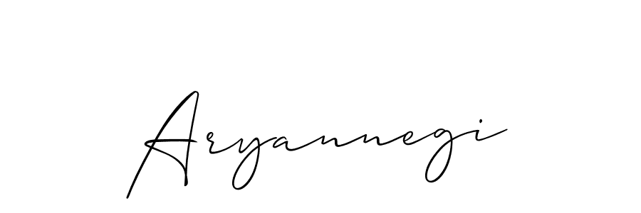 Also we have Aryannegi name is the best signature style. Create professional handwritten signature collection using Allison_Script autograph style. Aryannegi signature style 2 images and pictures png