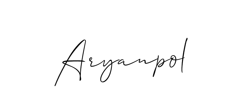 Use a signature maker to create a handwritten signature online. With this signature software, you can design (Allison_Script) your own signature for name Aryanpol. Aryanpol signature style 2 images and pictures png