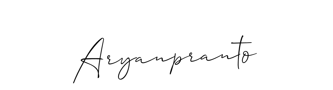 It looks lik you need a new signature style for name Aryanpranto. Design unique handwritten (Allison_Script) signature with our free signature maker in just a few clicks. Aryanpranto signature style 2 images and pictures png