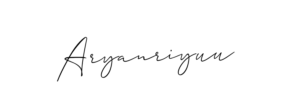 Similarly Allison_Script is the best handwritten signature design. Signature creator online .You can use it as an online autograph creator for name Aryanriyuu. Aryanriyuu signature style 2 images and pictures png