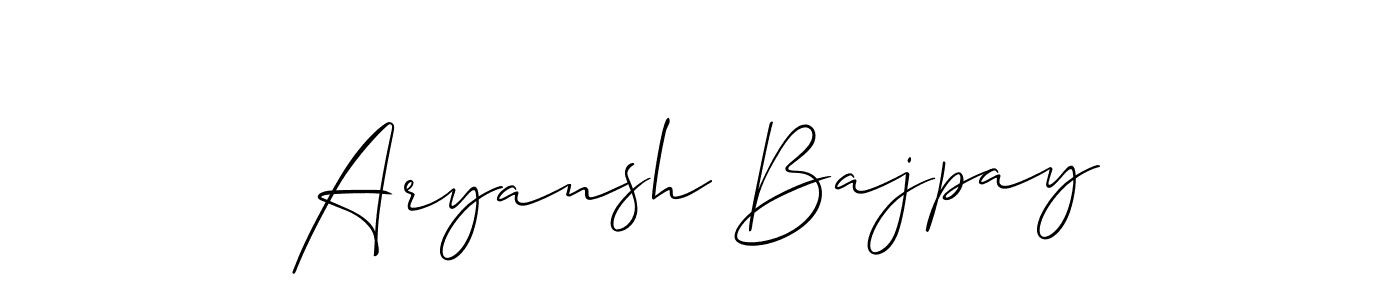 You should practise on your own different ways (Allison_Script) to write your name (Aryansh Bajpay) in signature. don't let someone else do it for you. Aryansh Bajpay signature style 2 images and pictures png