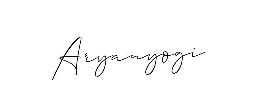 Also we have Aryanyogi name is the best signature style. Create professional handwritten signature collection using Allison_Script autograph style. Aryanyogi signature style 2 images and pictures png