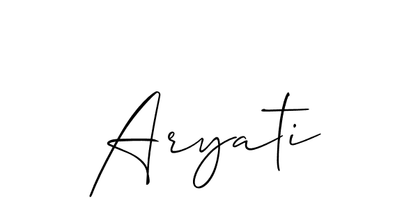 The best way (Allison_Script) to make a short signature is to pick only two or three words in your name. The name Aryati include a total of six letters. For converting this name. Aryati signature style 2 images and pictures png