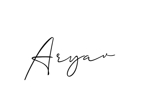 The best way (Allison_Script) to make a short signature is to pick only two or three words in your name. The name Aryav include a total of six letters. For converting this name. Aryav signature style 2 images and pictures png