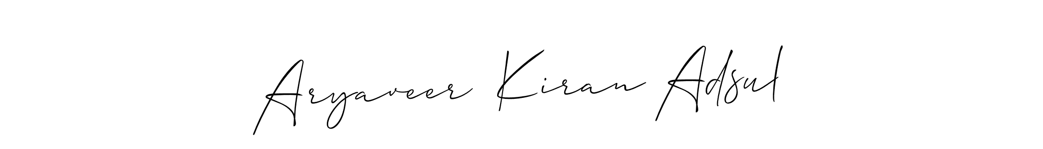 How to make Aryaveer  Kiran Adsul name signature. Use Allison_Script style for creating short signs online. This is the latest handwritten sign. Aryaveer  Kiran Adsul signature style 2 images and pictures png