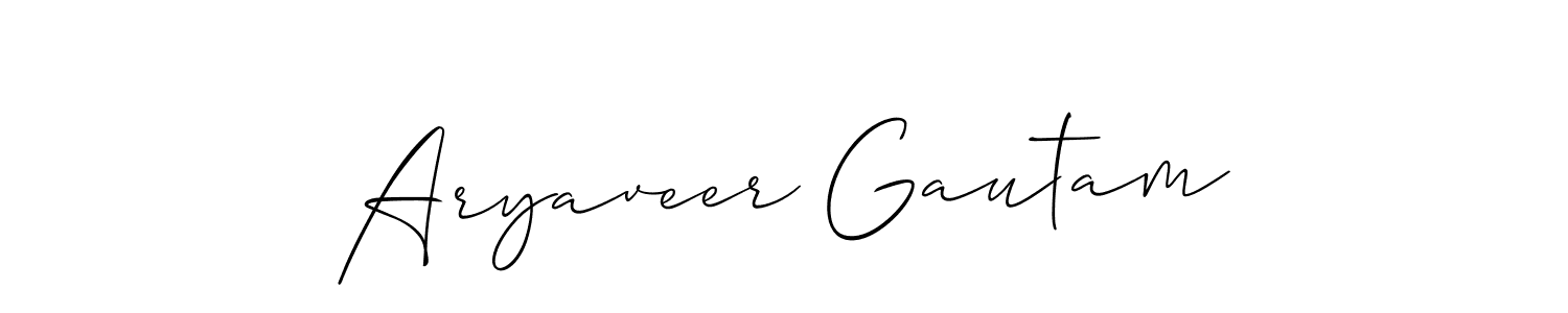 Design your own signature with our free online signature maker. With this signature software, you can create a handwritten (Allison_Script) signature for name Aryaveer Gautam. Aryaveer Gautam signature style 2 images and pictures png