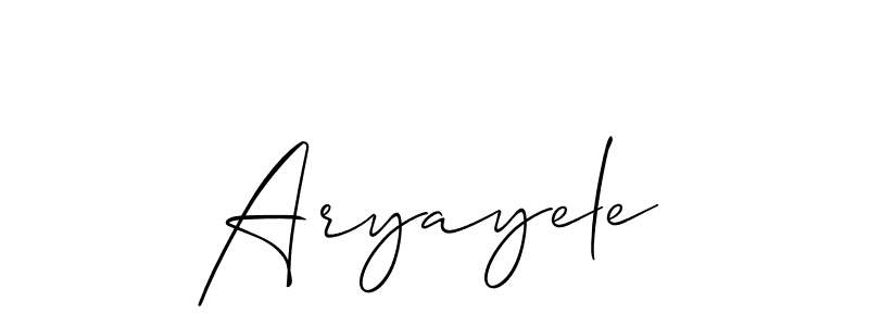 How to make Aryayele signature? Allison_Script is a professional autograph style. Create handwritten signature for Aryayele name. Aryayele signature style 2 images and pictures png