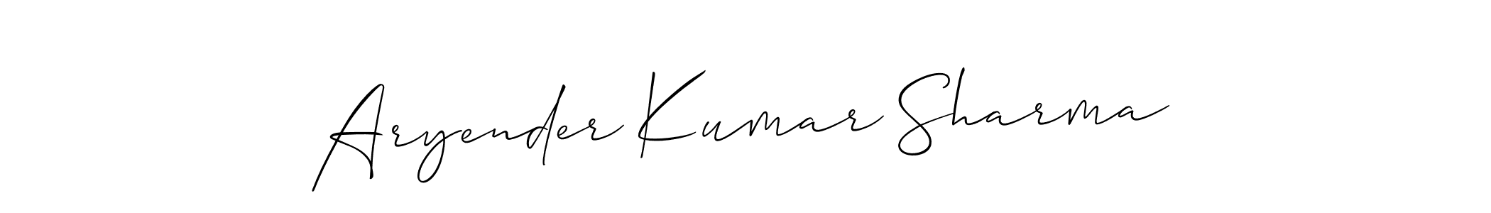 if you are searching for the best signature style for your name Aryender Kumar Sharma. so please give up your signature search. here we have designed multiple signature styles  using Allison_Script. Aryender Kumar Sharma signature style 2 images and pictures png