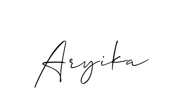 Make a beautiful signature design for name Aryika. With this signature (Allison_Script) style, you can create a handwritten signature for free. Aryika signature style 2 images and pictures png