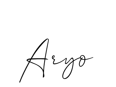 How to make Aryo signature? Allison_Script is a professional autograph style. Create handwritten signature for Aryo name. Aryo signature style 2 images and pictures png