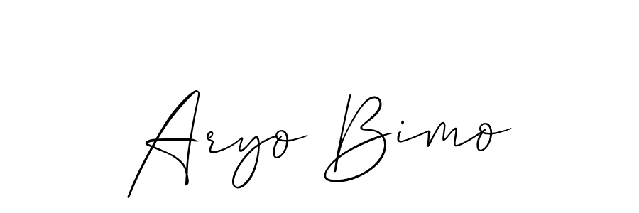 Also we have Aryo Bimo name is the best signature style. Create professional handwritten signature collection using Allison_Script autograph style. Aryo Bimo signature style 2 images and pictures png