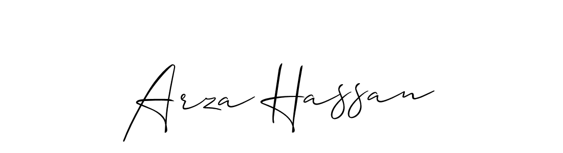 Make a short Arza Hassan signature style. Manage your documents anywhere anytime using Allison_Script. Create and add eSignatures, submit forms, share and send files easily. Arza Hassan signature style 2 images and pictures png