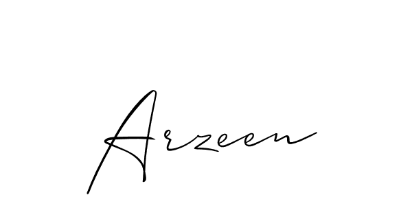 Use a signature maker to create a handwritten signature online. With this signature software, you can design (Allison_Script) your own signature for name Arzeen. Arzeen signature style 2 images and pictures png