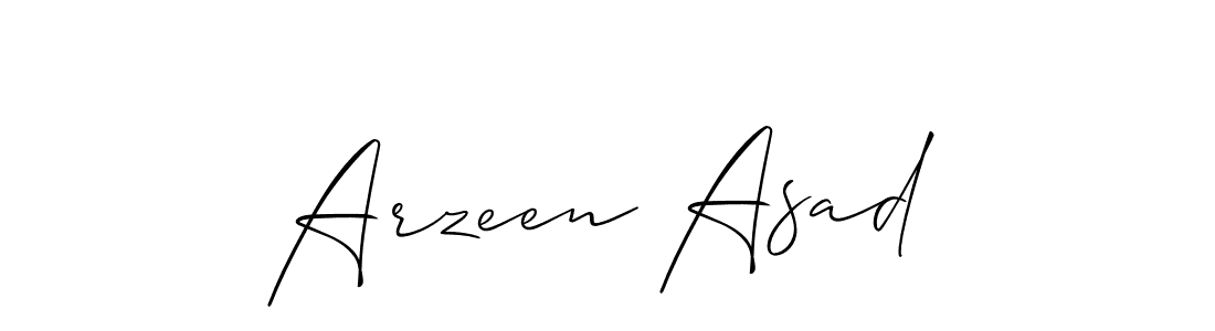 Make a beautiful signature design for name Arzeen Asad. With this signature (Allison_Script) style, you can create a handwritten signature for free. Arzeen Asad signature style 2 images and pictures png
