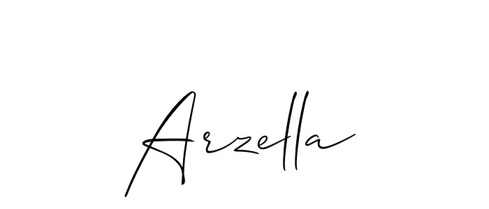 Use a signature maker to create a handwritten signature online. With this signature software, you can design (Allison_Script) your own signature for name Arzella. Arzella signature style 2 images and pictures png
