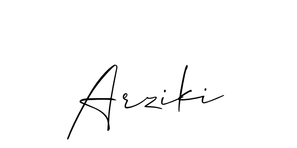 Make a beautiful signature design for name Arziki. With this signature (Allison_Script) style, you can create a handwritten signature for free. Arziki signature style 2 images and pictures png