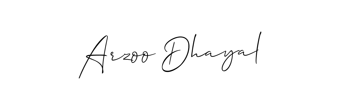 How to Draw Arzoo Dhayal signature style? Allison_Script is a latest design signature styles for name Arzoo Dhayal. Arzoo Dhayal signature style 2 images and pictures png