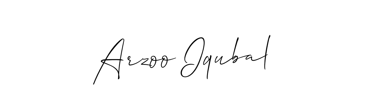 It looks lik you need a new signature style for name Arzoo Iqubal. Design unique handwritten (Allison_Script) signature with our free signature maker in just a few clicks. Arzoo Iqubal signature style 2 images and pictures png