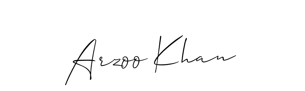 How to make Arzoo Khan name signature. Use Allison_Script style for creating short signs online. This is the latest handwritten sign. Arzoo Khan signature style 2 images and pictures png