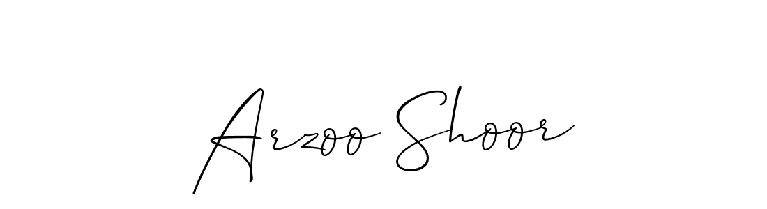 How to make Arzoo Shoor signature? Allison_Script is a professional autograph style. Create handwritten signature for Arzoo Shoor name. Arzoo Shoor signature style 2 images and pictures png