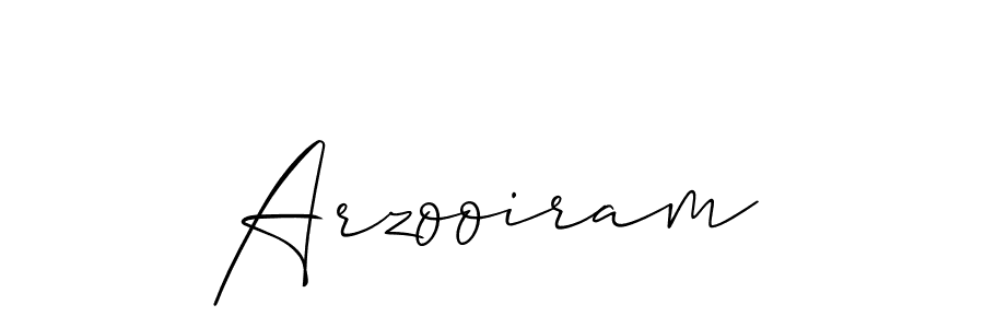 It looks lik you need a new signature style for name Arzooiram. Design unique handwritten (Allison_Script) signature with our free signature maker in just a few clicks. Arzooiram signature style 2 images and pictures png