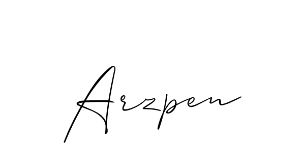 How to make Arzpen name signature. Use Allison_Script style for creating short signs online. This is the latest handwritten sign. Arzpen signature style 2 images and pictures png