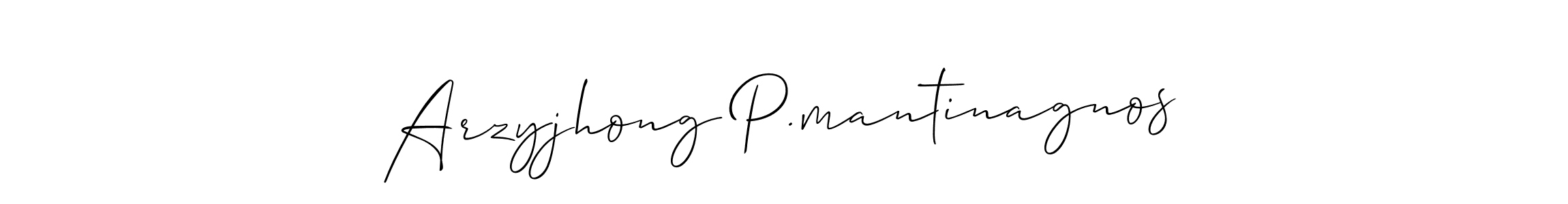 It looks lik you need a new signature style for name Arzyjhong P.mantinagnos. Design unique handwritten (Allison_Script) signature with our free signature maker in just a few clicks. Arzyjhong P.mantinagnos signature style 2 images and pictures png