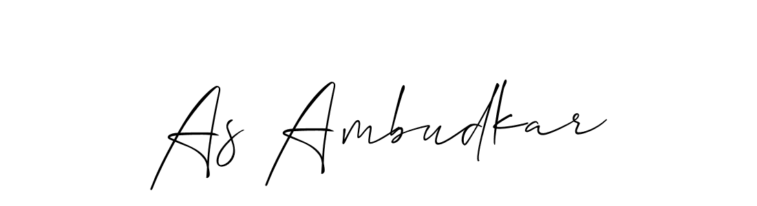The best way (Allison_Script) to make a short signature is to pick only two or three words in your name. The name As Ambudkar include a total of six letters. For converting this name. As Ambudkar signature style 2 images and pictures png