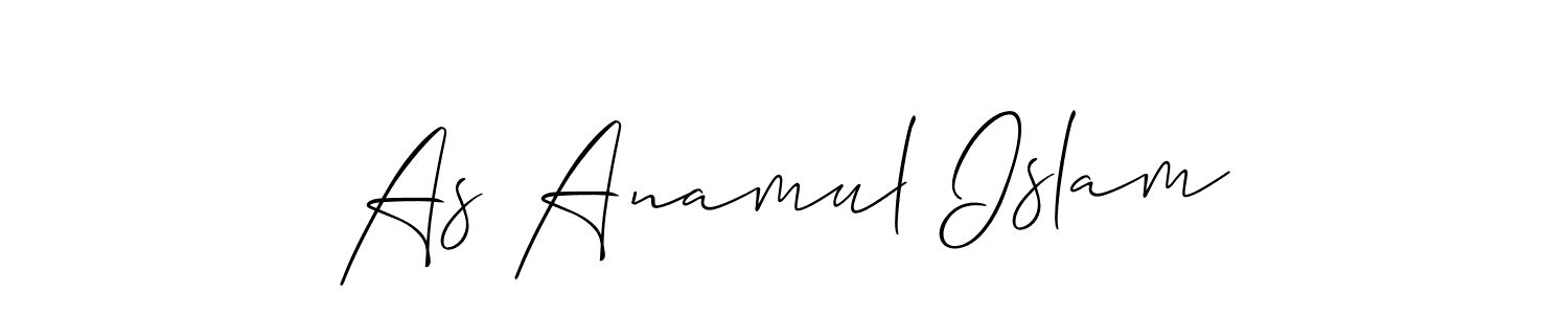 Design your own signature with our free online signature maker. With this signature software, you can create a handwritten (Allison_Script) signature for name As Anamul Islam. As Anamul Islam signature style 2 images and pictures png