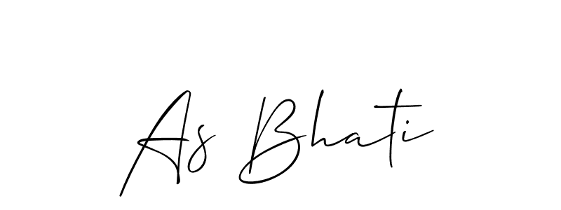 Make a beautiful signature design for name As Bhati. With this signature (Allison_Script) style, you can create a handwritten signature for free. As Bhati signature style 2 images and pictures png