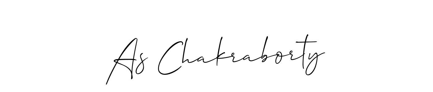 You should practise on your own different ways (Allison_Script) to write your name (As Chakraborty) in signature. don't let someone else do it for you. As Chakraborty signature style 2 images and pictures png