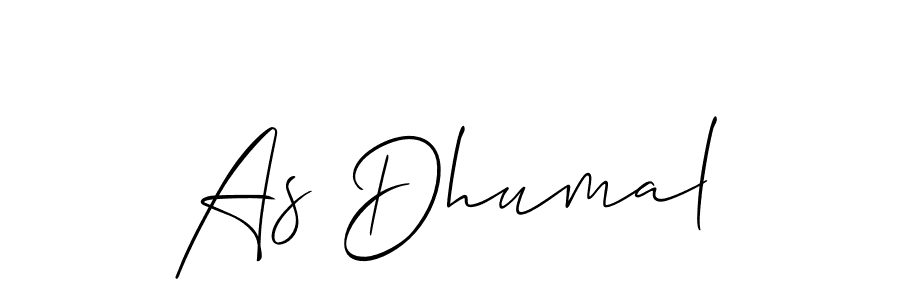 Also we have As Dhumal name is the best signature style. Create professional handwritten signature collection using Allison_Script autograph style. As Dhumal signature style 2 images and pictures png