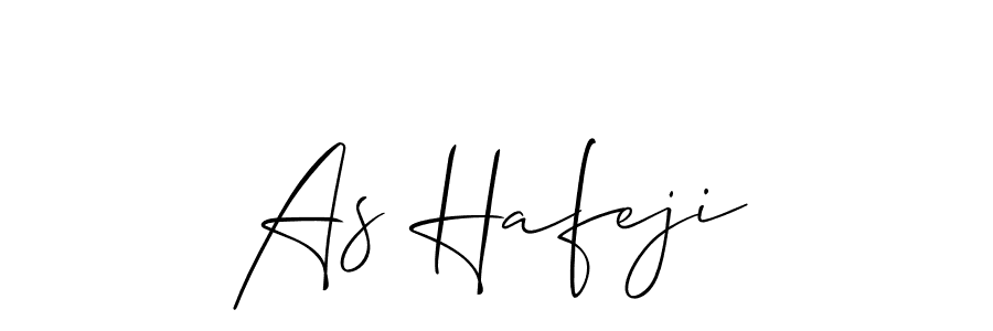 The best way (Allison_Script) to make a short signature is to pick only two or three words in your name. The name As Hafeji include a total of six letters. For converting this name. As Hafeji signature style 2 images and pictures png