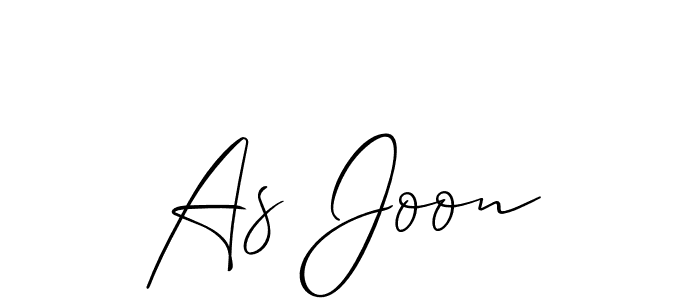 The best way (Allison_Script) to make a short signature is to pick only two or three words in your name. The name As Joon include a total of six letters. For converting this name. As Joon signature style 2 images and pictures png