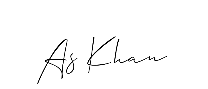 Also we have As Khan name is the best signature style. Create professional handwritten signature collection using Allison_Script autograph style. As Khan signature style 2 images and pictures png