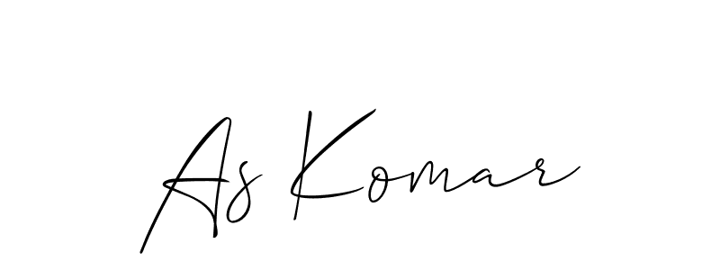 You should practise on your own different ways (Allison_Script) to write your name (As Komar) in signature. don't let someone else do it for you. As Komar signature style 2 images and pictures png