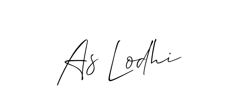 Use a signature maker to create a handwritten signature online. With this signature software, you can design (Allison_Script) your own signature for name As Lodhi. As Lodhi signature style 2 images and pictures png