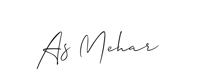 Design your own signature with our free online signature maker. With this signature software, you can create a handwritten (Allison_Script) signature for name As Mehar. As Mehar signature style 2 images and pictures png