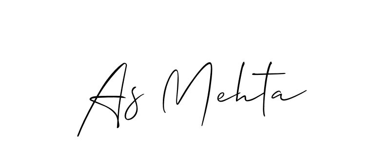 How to make As Mehta name signature. Use Allison_Script style for creating short signs online. This is the latest handwritten sign. As Mehta signature style 2 images and pictures png