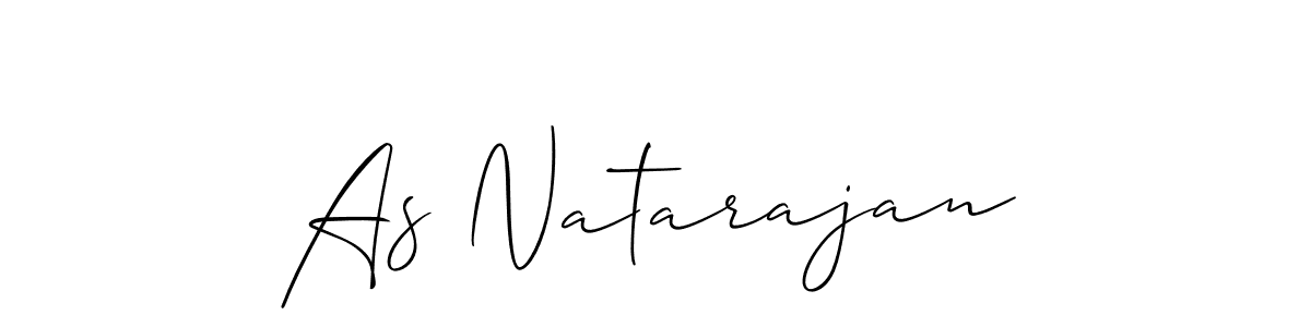 How to make As Natarajan name signature. Use Allison_Script style for creating short signs online. This is the latest handwritten sign. As Natarajan signature style 2 images and pictures png