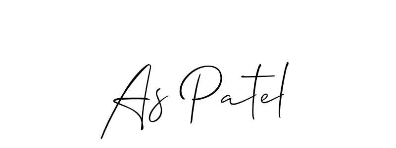 Allison_Script is a professional signature style that is perfect for those who want to add a touch of class to their signature. It is also a great choice for those who want to make their signature more unique. Get As Patel name to fancy signature for free. As Patel signature style 2 images and pictures png