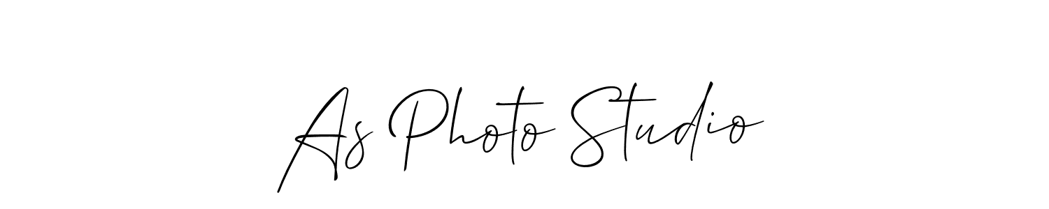 How to make As Photo Studio signature? Allison_Script is a professional autograph style. Create handwritten signature for As Photo Studio name. As Photo Studio signature style 2 images and pictures png