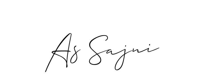 Also You can easily find your signature by using the search form. We will create As Sajni name handwritten signature images for you free of cost using Allison_Script sign style. As Sajni signature style 2 images and pictures png