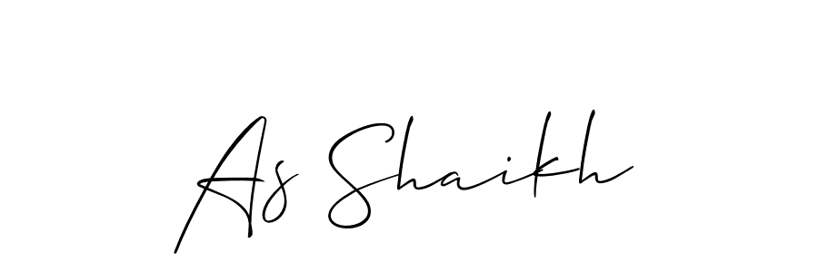 Similarly Allison_Script is the best handwritten signature design. Signature creator online .You can use it as an online autograph creator for name As Shaikh. As Shaikh signature style 2 images and pictures png