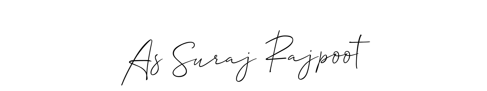 How to make As Suraj Rajpoot name signature. Use Allison_Script style for creating short signs online. This is the latest handwritten sign. As Suraj Rajpoot signature style 2 images and pictures png