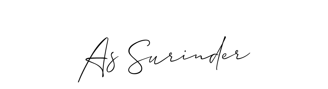 Allison_Script is a professional signature style that is perfect for those who want to add a touch of class to their signature. It is also a great choice for those who want to make their signature more unique. Get As Surinder name to fancy signature for free. As Surinder signature style 2 images and pictures png